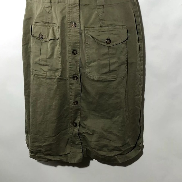 Robbie Bee Shirt Dress Military Style Army Green - Picture 2 of 8